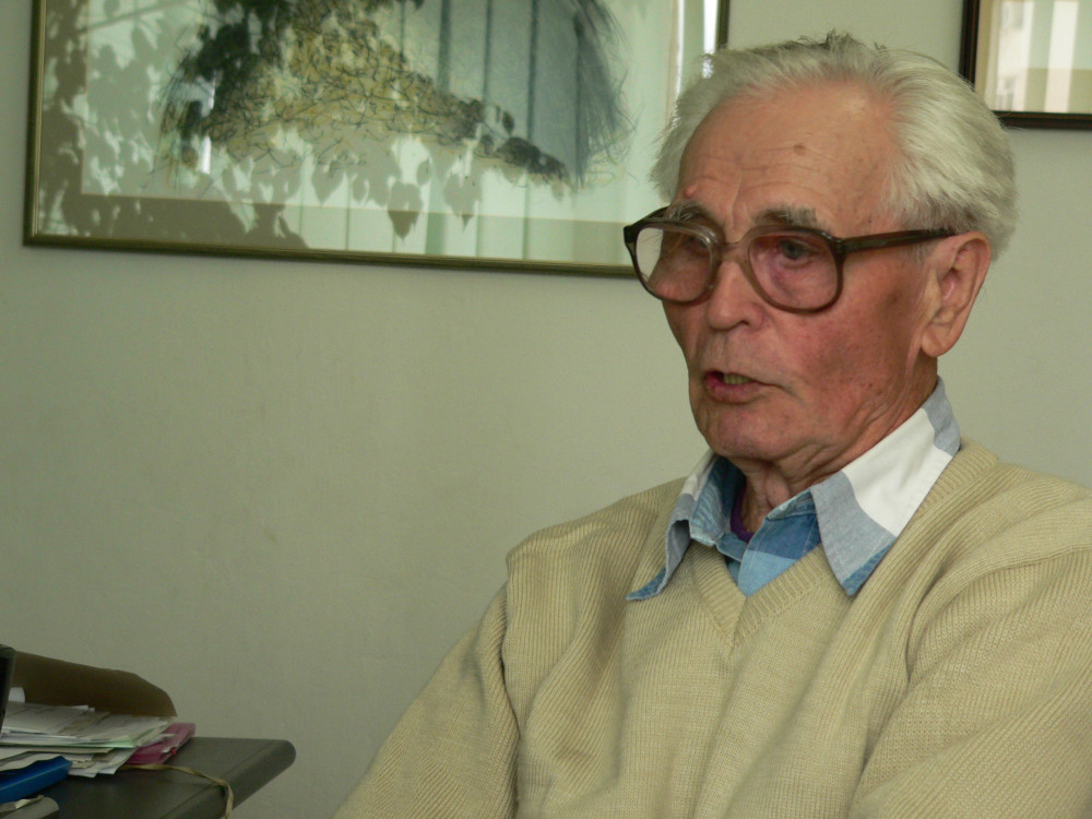 Király Károly interjút ad a Háromszék szerkesztőségében. Fotó: Ferencz Csaba