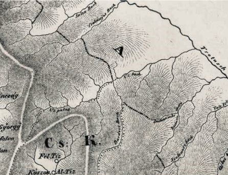 „Uz patak”, majd „Uz bach” Daniel Gottlieb Scheint térképén (1832, részlet)